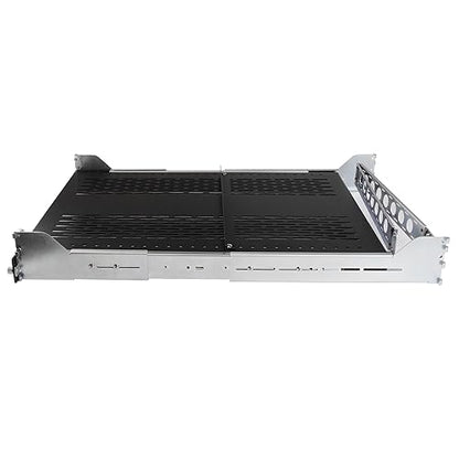 StarTech.com 2U Vented Sliding Rack Shelf w/ Cable Management Arm & Adjustable Mounting Depth - 110lbs / 50kg - 24in Deep Tray 125 lbs | Vented
