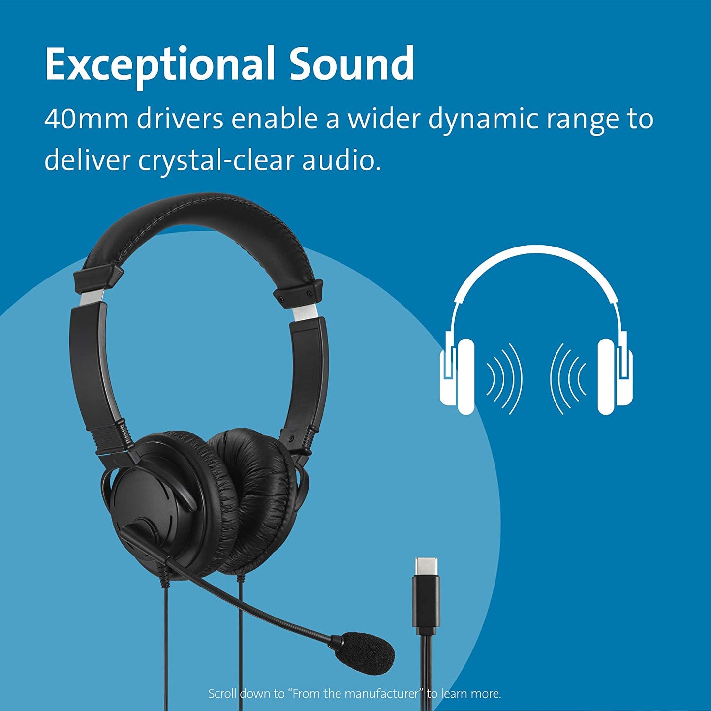 Kensington Hi-Fi USB-C Headphones with Mic (K97457WW) USB-C with mic