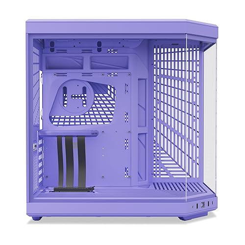 HYTE Y70 Mid-Tower ATX Gaming PC Desktop Case - Panoramic Tempered Glass - Dual Chamber - High Airflow Chassis - PCIE 4.0 Riser Cable Included - New Modern Aesthetic - Taro Milk (Purple)