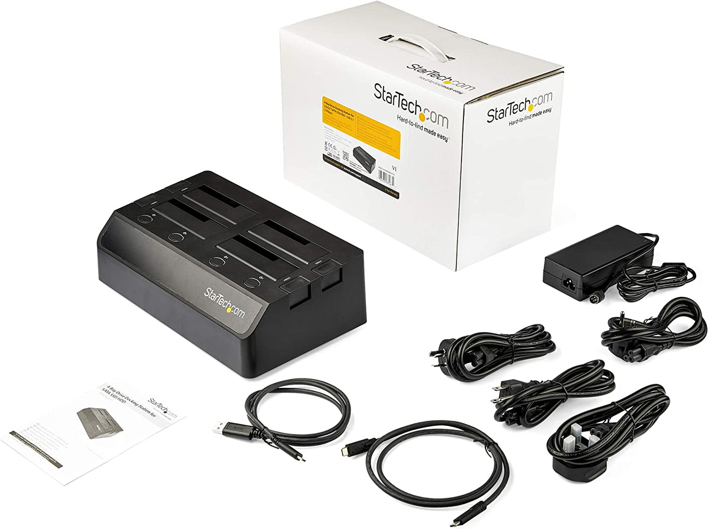 StarTech.com 4-Bay USB 3.1 to SATA Hard Drive Docking Station, 10Gbps USB Hard Drive Dock, External 2.5/3.5" SATA III SSD/HDD Docking Station, Hot-Swap, Top-Loading (SDOCK4U313)