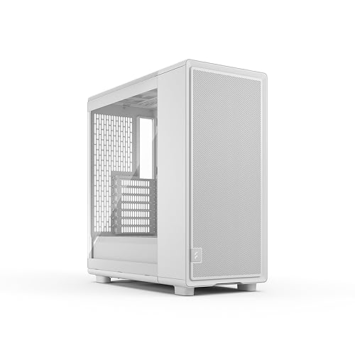 Fractal Design Epoch White - Tempered Glass Clear Tint - High Airflow PC Gaming Case - Mesh Front Panel - Three Momentum 12 Fans Included - Spacious Interior - ATX/mATX/ITX Support White - Tg Tempered glass