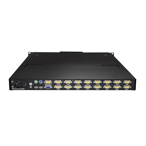 StarTech.com 16 Port Rackmount KVM Console w/ 6ft Cables - Integrated KVM Switch w/ 19 LCD Monitor - Fully Featured 1U LCD KVM Drawer- OSD KVM - Durable 50,000 MTBF - USB + VGA Support (RKCONS1916K) Console 19 in | 16 Port KVM