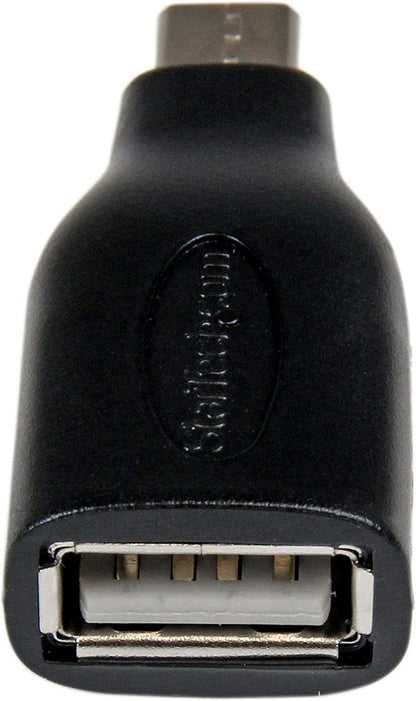 StarTech.com Micro USB OTG to USB Adapter - Micro USB Male OTG to USB Female Adapter - USB On The Go Adapter (UUSBOTGADAP), Black Adapter Black