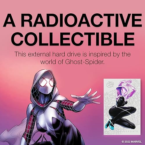 Seagate Ghost-Spider SE FireCuda 2TB External USB 3.2 Gen 1 Hard Drive With Pink LED Lighting