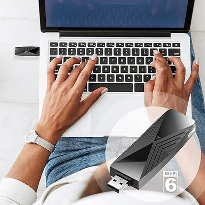 D-Link AX1800 Wi-Fi 6 USB 3.0 Adapter, WiFi Adapter for PC or Laptop, Update Your WiFi to Next Gen 802.11ax, Includes USB 3.0 dongle, WPA3 Encryption, Windows 10/11 (DWA-X1850), Black WiFi 6 AX1800 USB