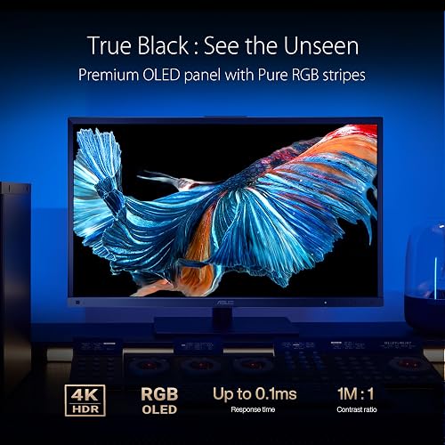 ASUS ProArt Display 27”4K HDR RGB OLED Professional Monitor (PA27DCE-K) - UHD (3840 x 2160), 99% DCI-P3, HLG, ?E < 1, USB-C PD 80W, Hardware Calibration, Calman Ready, X-rite i1 Display Pro Calibrator 27 OLED 4K HDR USB-C Calibrator Mac