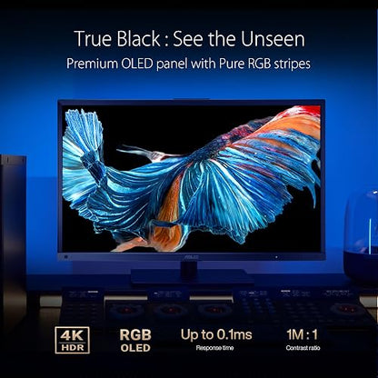 ASUS ProArt Display 27”4K HDR RGB OLED Professional Monitor (PA27DCE-K) - UHD (3840 x 2160), 99% DCI-P3, HLG, ?E < 1, USB-C PD 80W, Hardware Calibration, Calman Ready, X-rite i1 Display Pro Calibrator 27 OLED 4K HDR USB-C Calibrator Mac