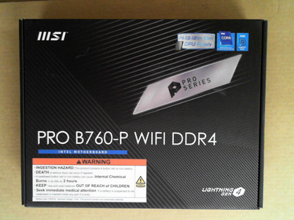 OPEN BOX - MSI PRO B760-P WiFi DDR4 ProSeries Motherboard (Supports 12th/13th/14th Gen Intel Processors, LGA 1700, DDR4, PCIe 4.0, M.2, 2.5Gbps LAN, USB 3.2 Gen2, HDMI/DP, Wi-Fi 6E, Bluetooth 5.3, ATX) ATX PRO B760-P WIFI DDR4