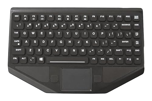 83 Key, Red Backlighting, Touchpad, USB, Ruggedized, Rubber, Straight Cord - Dealtargets.ca