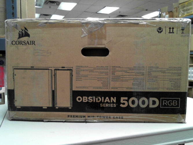 OPEN BOX - CORSAIR OBSIDIAN 500D RGB SE Mid-Tower Case, 3 RGB Fans, Smoked Tempered Glass, Aluminum Trim - Integrated COMMANDER PRO fan and lighting controller