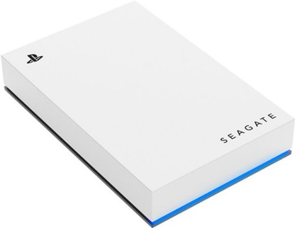 Seagate Game Drive For PlayStation Consoles 5TB External USB 3.2 Gen 1 Portable Hard Drive With Blue LED Lighting - White SKU 6554700