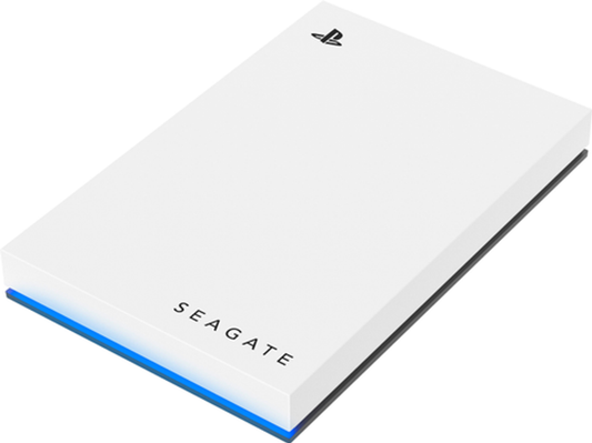 Seagate Game Drive For PlayStation Consoles 2TB External USB 3.2 Gen 1 Portable Hard Drive With Blue LED Lighting - White SKU 6554701