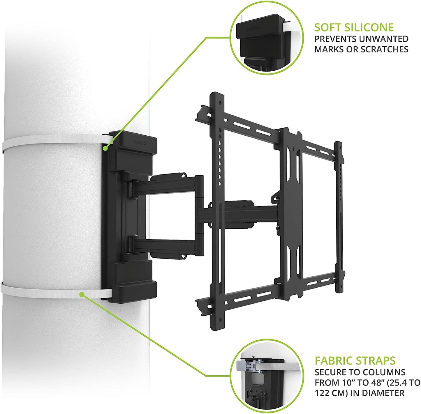 Kanto PSC350 Full Motion Column & Pillar TV Mount for 37 to 75 TVs - Black