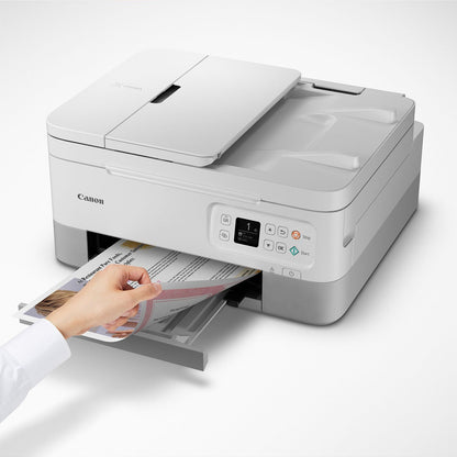 Canon PIXMA TR7020a Wireless Inkjet Multifunction Printer - Monochrome - White - Copier/Printer/Scanner - Flatbed Scanner - 1200 x 2400 dpi Optical Scan - Wireless LAN - USB - For Plain Paper Print