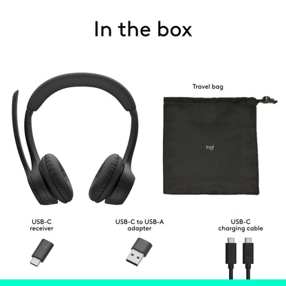 Logitech Zone 305 for Business, Wireless Bluetooth Headset With Microphone, for Google Meet, Google Voice, Zoom, Compatible With Windows, Mac, Chrome, Linux, iOS, iPadOS, Android, Black - Stereo - Wireless - Bluetooth