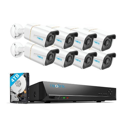 Reolink 16 Channel NVR System With 8x 10MP Bullet Cameras With Smart Detection - White, Black SKU 6546858