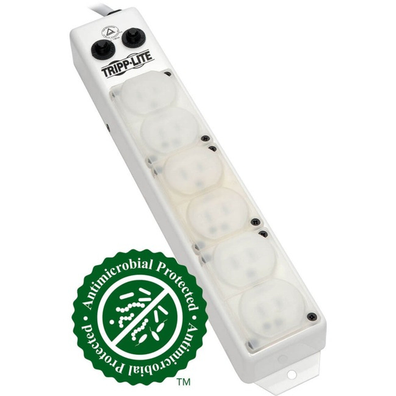 Tripp Lite Safe-IT Power Strip Medical Hospital Grade Antimicrobial UL1363A 6 Outlet 15A 7ft Cord PS-607-HG-OEM