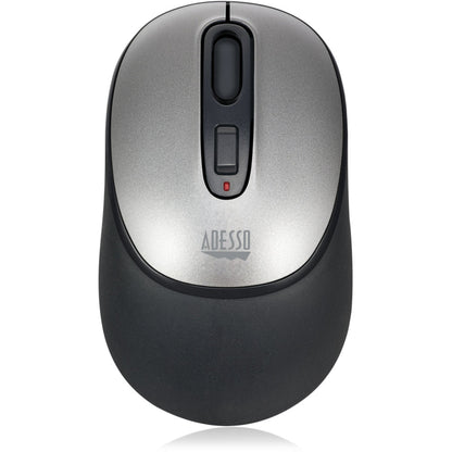 Adesso Mouse Wireless A10 Antimicrobial 3 Button Up To 1600dpi PC/Mac - Black & Silver (iMouse A10)