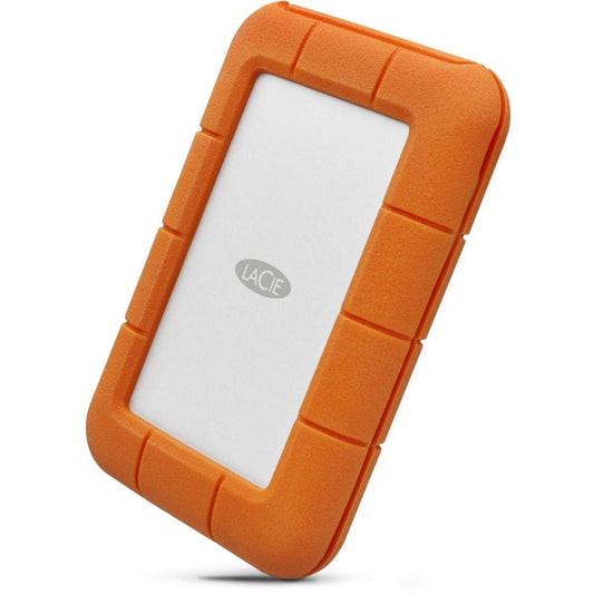 LaCie Rugged Portable External Hard Drive, 5 TB, USB-C, Orange/Silver