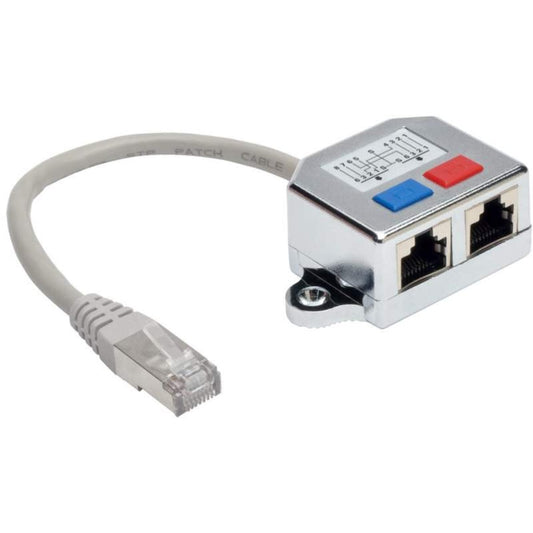 Tripp Lite 2-to-1 RJ45 Splitter Adapter Cable, 10/100 Ethernet Ca