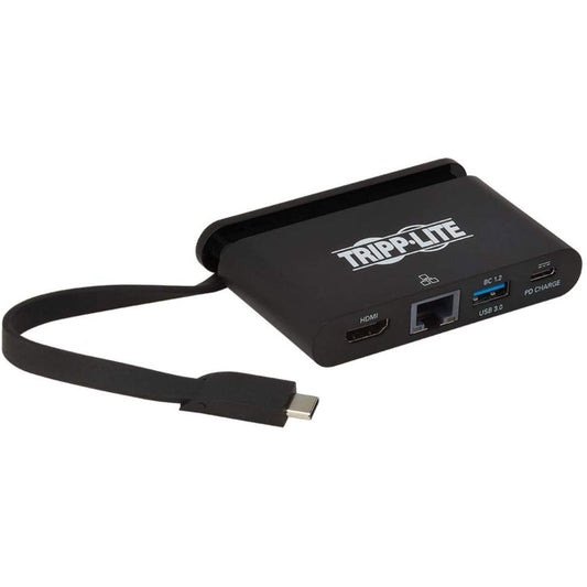 Tripp Lite USB C Docking Station Adapter Converter 4K W/ HDMI Gigabit Ethernet USB-A Hub & PD Charging Thunderbolt 3 Compatible