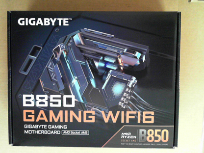 OPEN BOX - GIGABYTE B850 Gaming WIFI6 AMD AM5 LGA 1718 Motherboard, ATX, DDR5, 3X M.2, PCIe 5.0, USB-C, WIFI6E, 1GbE LAN, EZ-Latch, 5-Year Warranty