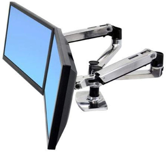 Ergotron LX Dual Monitor Arm For Two Monitors Up To 68.58 Cm 27 Inches Side By Side, Table Mount Aluminum