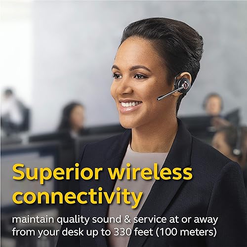 Jabra Engage 65 Wireless Headset, Convertible – Telephone Headset with Industry-Leading Wireless Performance, Advanced Noise-Cancelling Microphone, Call Center Headset with All Day Battery Life,Black