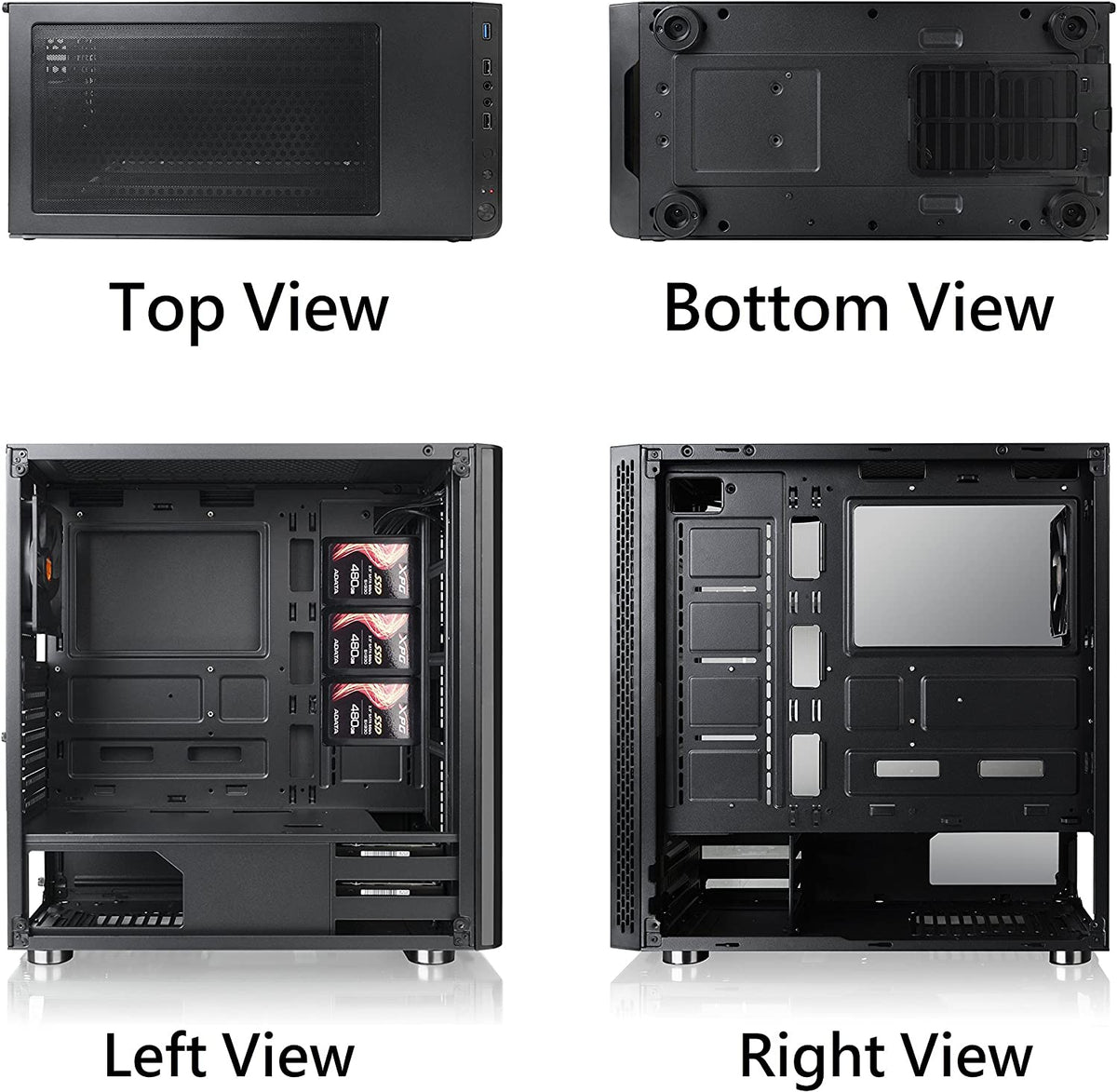 Thermaltake V200 Tempered Glass RGB Edition 12V MB Sync Capable ATX Mid-Tower Chassis with 3 120mm 12V RGB Fan + 1 Black 120mm Rear Fan Pre-Installed CA-1K8-00M1WN-01