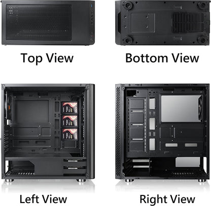 Thermaltake V200 Tempered Glass RGB Edition 12V MB Sync Capable ATX Mid-Tower Chassis with 3 120mm 12V RGB Fan + 1 Black 120mm Rear Fan Pre-Installed CA-1K8-00M1WN-01