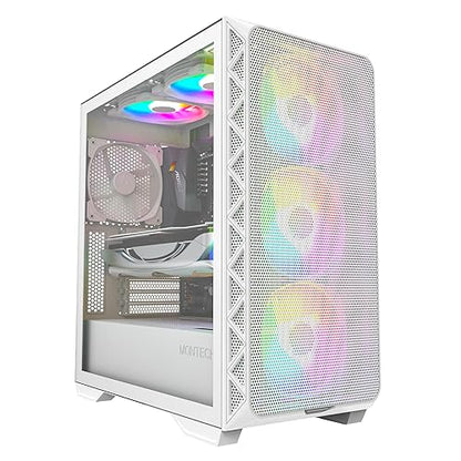 Montech AIR 903 MAX, E-ATX Mid Tower Case, High Airflow, 3X 140mm ARGB PWM & 1x 140mm PWM Fans Pre-Installed, Tempered Glass Side Panel, Mesh Front, Type-C, Support 4090 GPUs, White AIR 903 MAX (W)