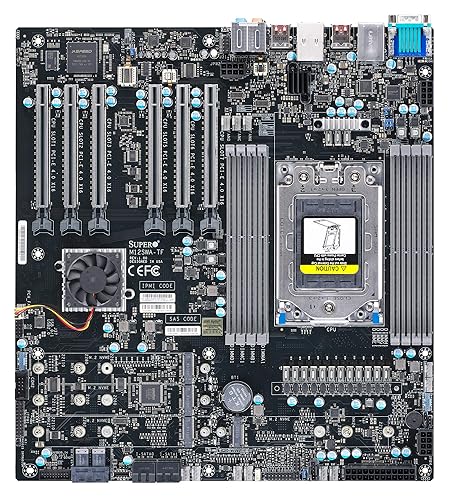 Supermicro M12SWA-TF Workstation Motherboard - AMD WRX80 Chipset - Socket SP3 - Extended ATX - 2 TB DDR4 SDRAM Maximum RAM - RDIMM, UDIMM - 8 x Memory Slots - Gigabit Ethernet - 4 x SATA Interfaces