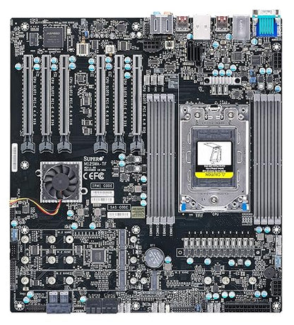 Supermicro M12SWA-TF Workstation Motherboard - AMD WRX80 Chipset - Socket SP3 - Extended ATX - 2 TB DDR4 SDRAM Maximum RAM - RDIMM, UDIMM - 8 x Memory Slots - Gigabit Ethernet - 4 x SATA Interfaces