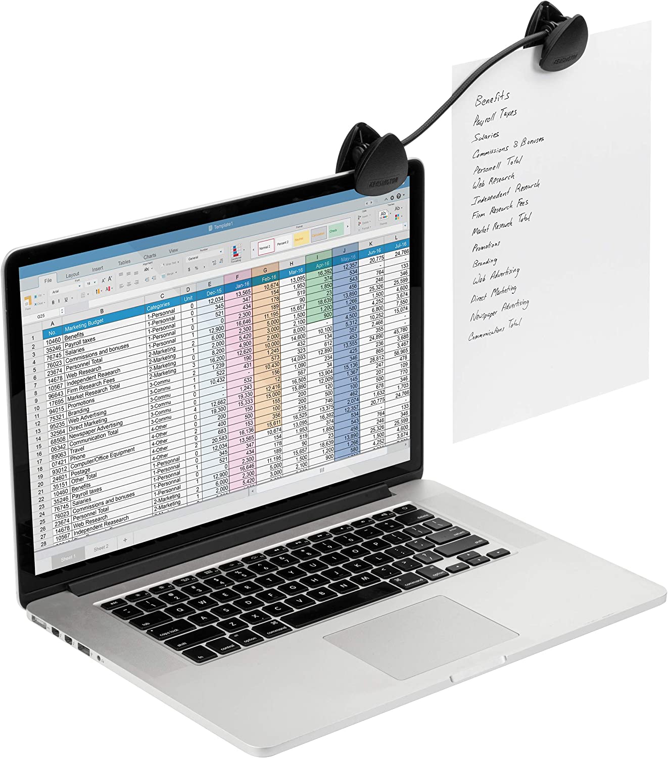 Kensington Flex Clip Copyholder (K62081BF) Original