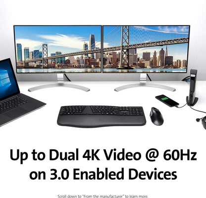 Kensington SD4100v Universal Dual 4K USB 3.0 Docking Station (K38255NA) USB-A Dual 4k