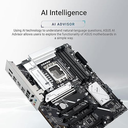 Asus Prime B860-PLUS WIFI Desktop Motherboard - Intel B860 Chipset - Socket LGA-1851 - ATX - Core Ultra Processor Supported - 256 GB DDR5 SDRAM Maximum RAM - DIMM, UDIMM - 4 x Memory Slots - Gigabit Ethernet - 2.5Gigabit Ethernet