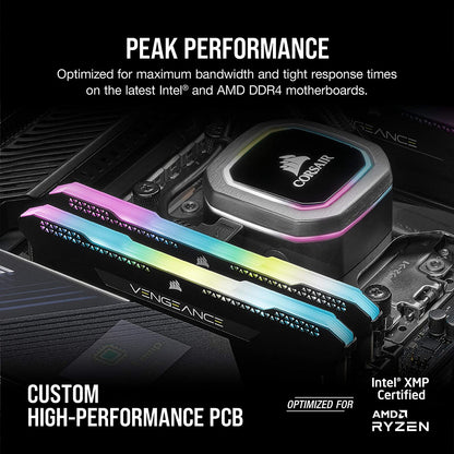 Corsair Vengeance RGB Pro SL 32GB (2x16GB) DDR4 3600MHz (PC4-28800) C18 1.35V Desktop Memory - Black (CMH32GX4M2D3600C18)