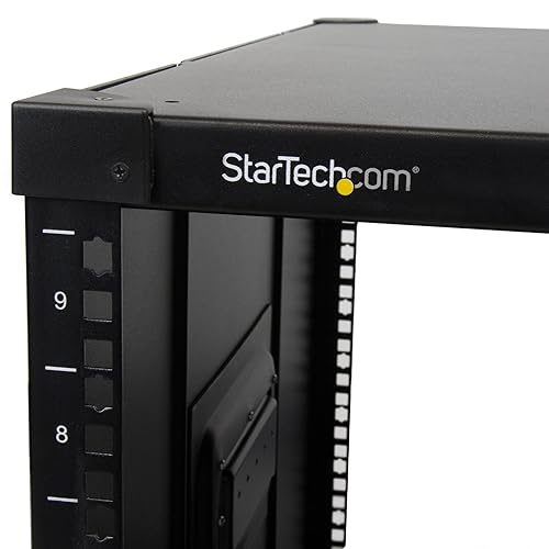 StarTech.com 9U Open Frame Rack with Wheels - 4 Post 23 Deep Portable Open Frame Cabinet for 19 Network, Data & Server Equipment - 220 lbs capacity (RK960CP) 22.10 (561.34 mm) x 20.30 (515.62 mm) x 23.60 (599.44 mm) Portable | Handles