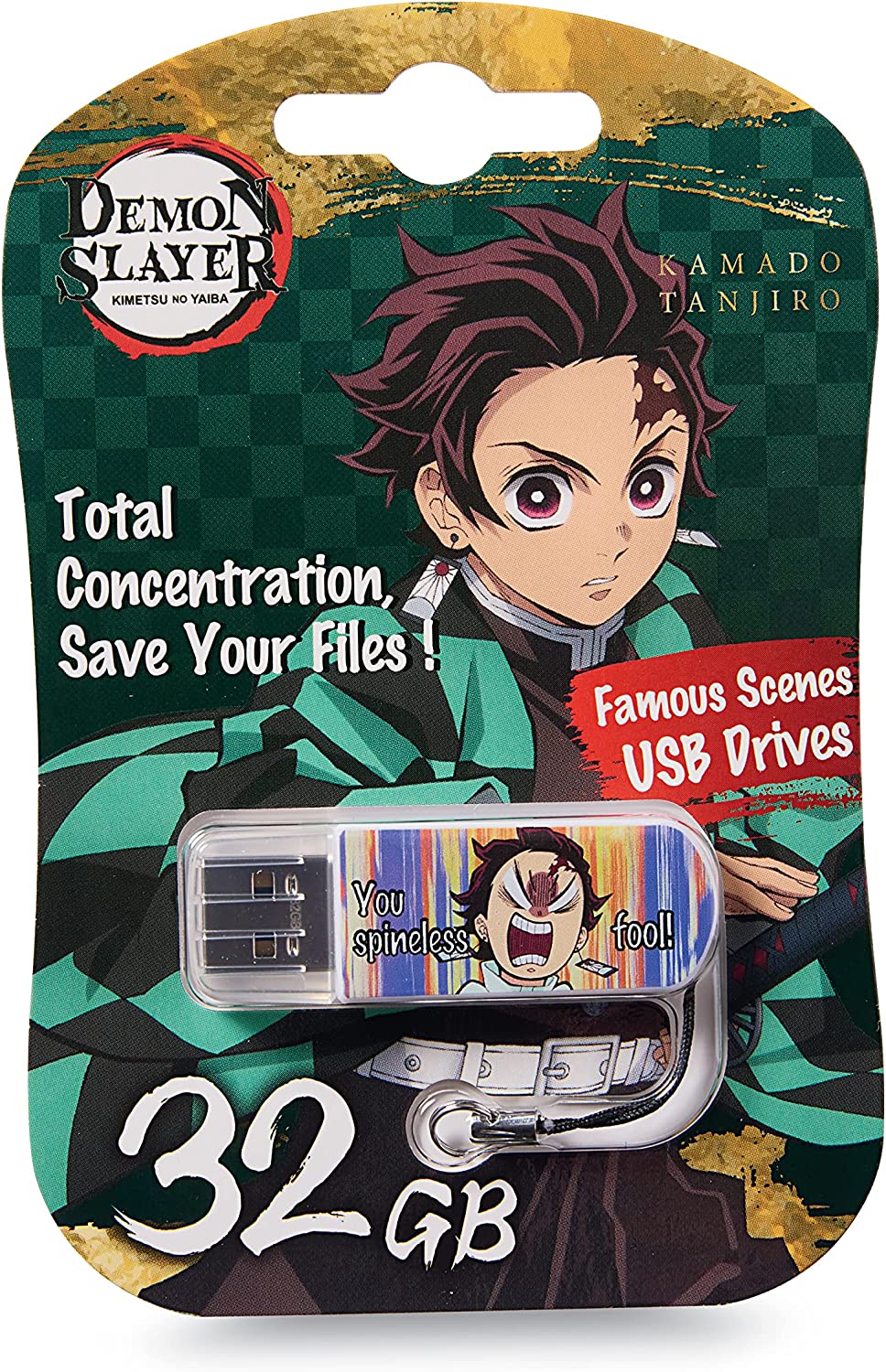 Verbatim Officially Licensed Limited Edition 32GB Demon Slayer: Kimetsu no Yaiba Thumb Drive - Tanjiro Kamado - Anime Design USB 3.0 Flash Drive