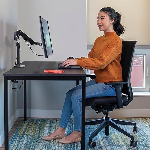 Ergotron – LX Premium Monitor Arm, Single Monitor Desk Mount – fits Flat Curved Ultrawide Computer Monitors up to 34 Inches, 7 to 25 lbs, VESA 75x75mm or 100x100mm – Tall Pole, Matte Black Black 13 Inch Pole