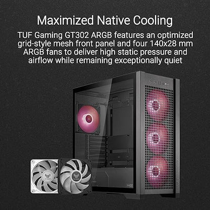 ASUS TUF Gaming GT501 Mid-Tower Computer Case for up to EATX Motherboards with USB 3.0 Front Panel Cases GT501/GRY/WITH Handle