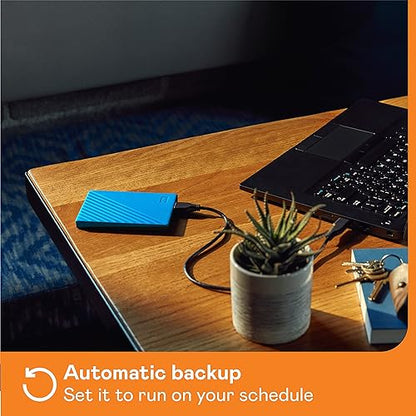 WD Western Digital 2TB My Passport Portable External Hard Drive, Blue - WDBYVG0020BBL-WESN