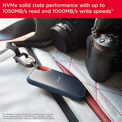 SanDisk 500GB Extreme Portable SSD - Up to 1050MB/s - USB-C, USB 3.2 Gen 2 - External Solid State Drive - SDSSDE61-500G-G25
