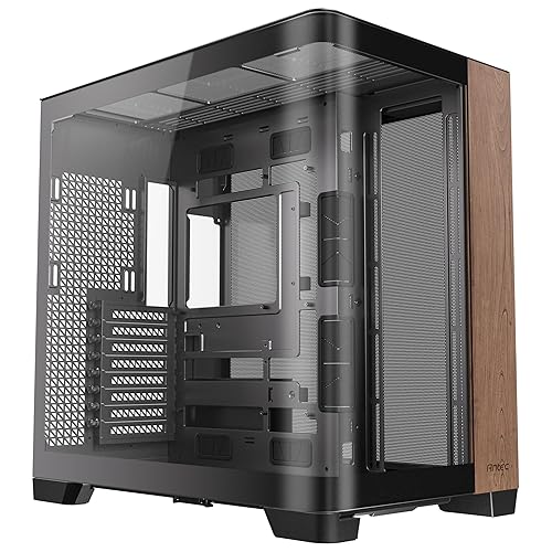 Antec C8 Curve Wood, Fans not Included, Wooden Front Panel, Super Wide Angle Single Curved Glass, Dual-Chamber Layout, Type-C, 360mm Radiator Support, RTX 40 Compatible, Full-Tower E-ATX PC Case