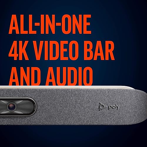 Poly - Studio X30 (Polycom) - 4K Video & Audio Bar - Conferencing System for Small Meeting Rooms - Works with Teams, Zoom & More