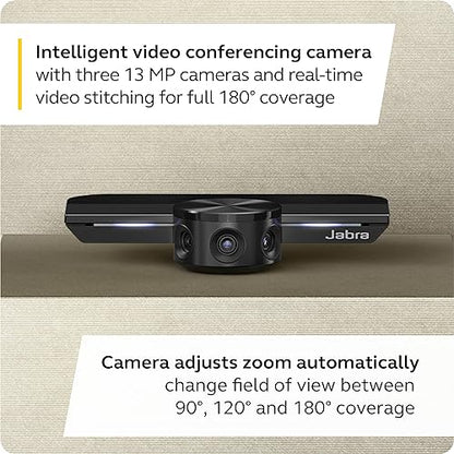 Jabra PanaCast Meet Anywhere+ Video Conference Bundle – Conference Room Camera with 180° Panoramic-4K View – Jabra Speak 750 Conference Speakerphone, UC Certified, USB Cable, Table Stand, Travel Case PanaCast + Speak 750 UC + Table Stand PanaCast