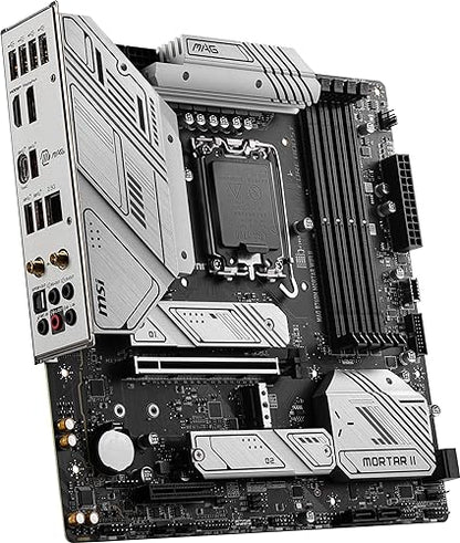 MSI MAG B760M Mortar WiFi II Gaming Motherboard (Supports 12th/13th/14th Gen Intel Processors, LGA 1700, DDR5, PCIe 5.0, M.2, 2.5Gbps LAN, USB 3.2 Gen2, Wi-Fi 6E, mATX)