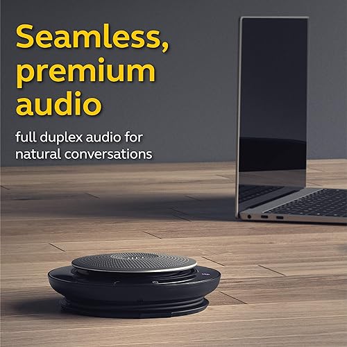 Jabra Speak 750 MS Wireless Bluetooth Speakerphone with Link 370 USB Adapter – Portable Conference Speaker for Holding Meetings Anywhere with Premium Audio - Certified for Microsoft Teams Speak 750 Skype Optimized