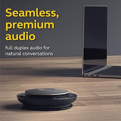 Jabra Speak 750 MS Wireless Bluetooth Speakerphone with Link 370 USB Adapter – Portable Conference Speaker for Holding Meetings Anywhere with Premium Audio - Certified for Microsoft Teams Speak 750 Skype Optimized
