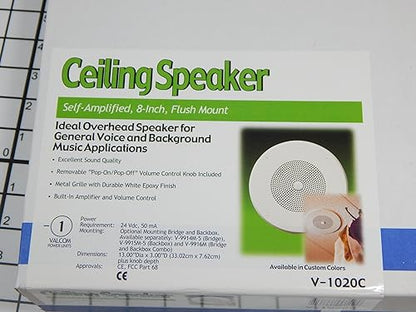 Valcom 1 Watt 1 Way 8 Ceiling Speaker (V-1020C)